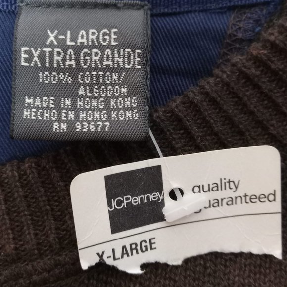 St. Johns Bay Crew Neck Sweater Men's XL Brown - Picture 6 of 7